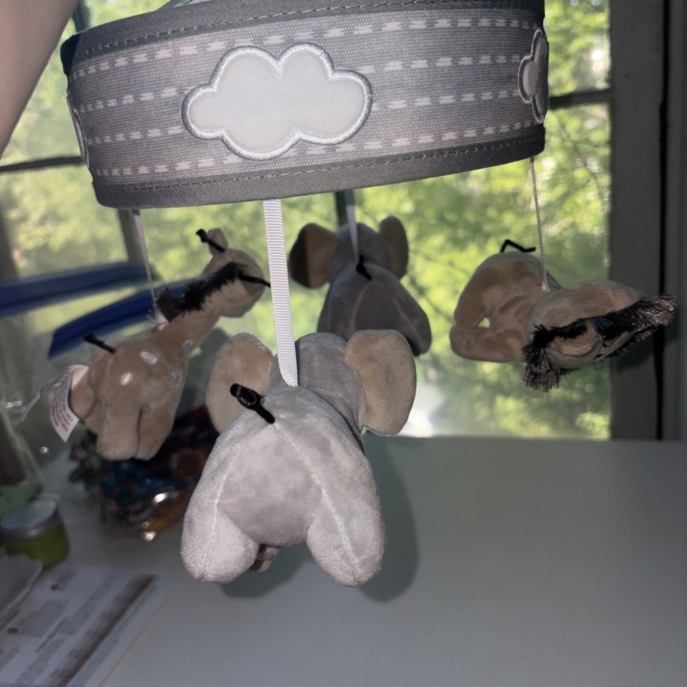 Lambs & Ivy Jungle Safari Baby Crib Mobile-Gray, Beige, Animals replacement